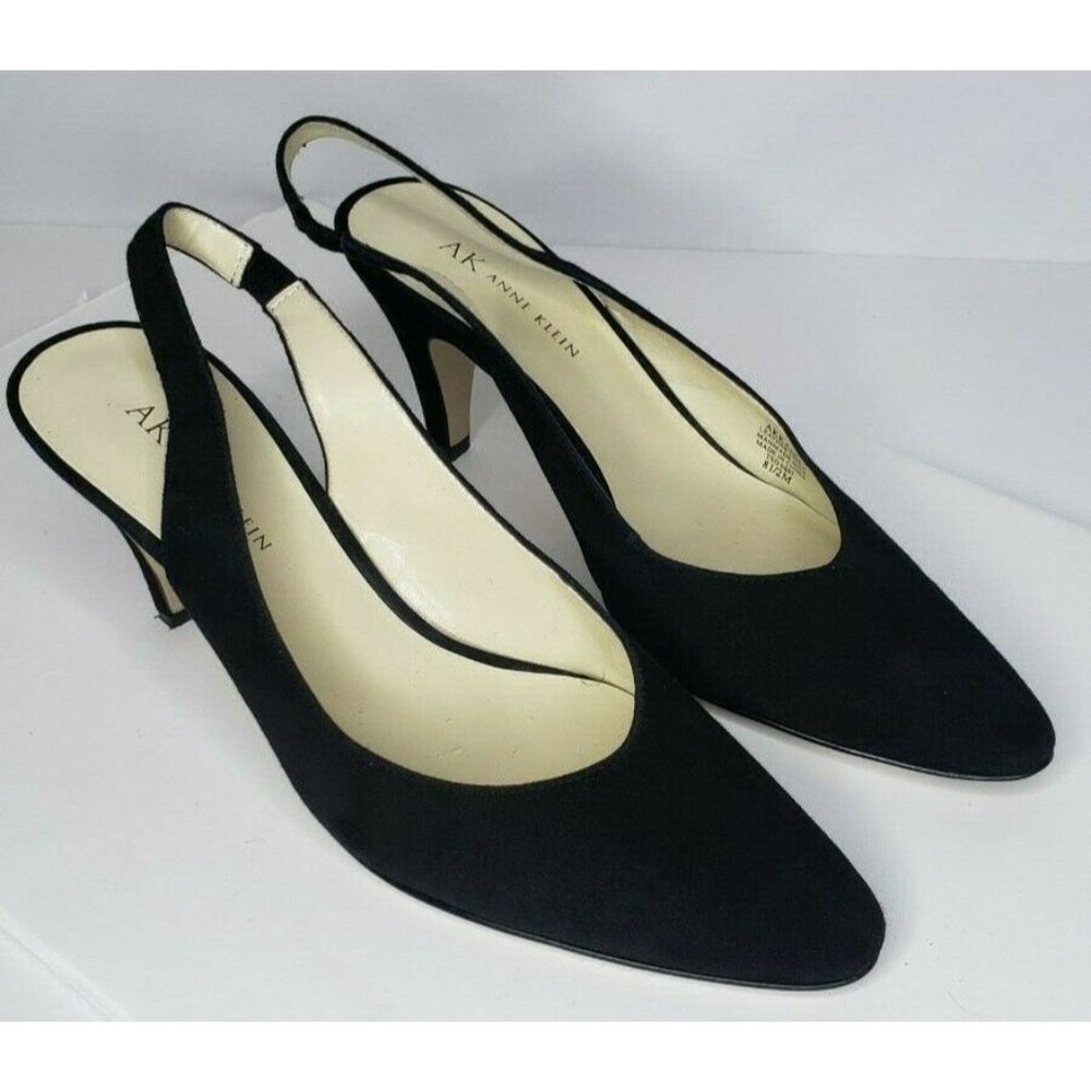 Anne Klein Closed Toe Suede Sling back Heels 8.5